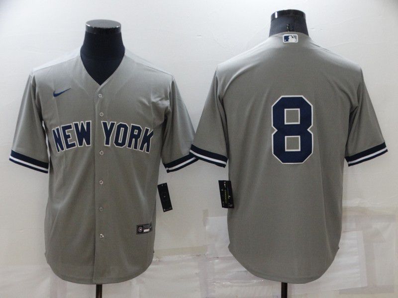 Men New York Yankees 8 No Name Grey Game 2022 Nike MLB Jersey